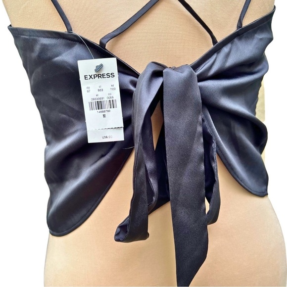 Express [NWT - Medium] Black Tie-Back Strappy Tank - Picture 5 of 9